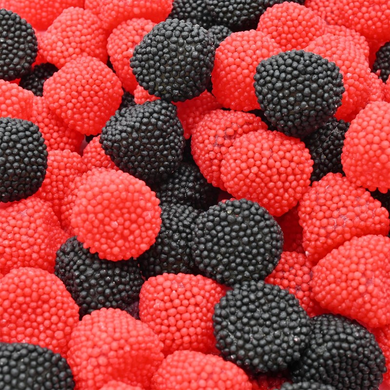 Candy Retailer Gummi Berries Candy (Red & Black, 1 Lb)