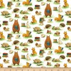 Paintbrush Studios Forest Fables Animals & Books White Quilt Fabric