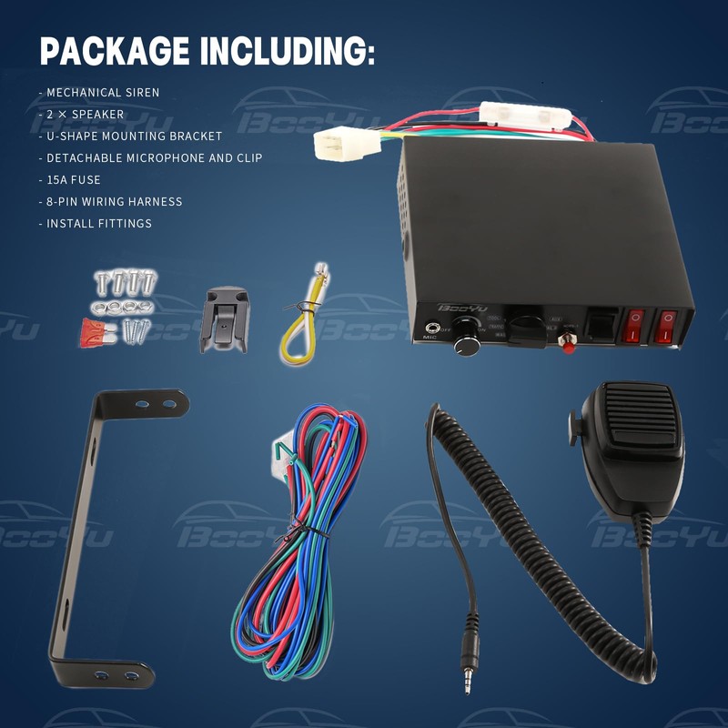 9 Tone 12V 400W Warning Emergency Siren PA System for