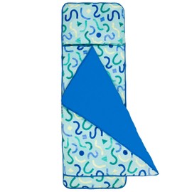 Wildkin Kids Plush Nap Mat – Soft, Cozy, Convenient for Daycare & Preschool – Confetti Blue