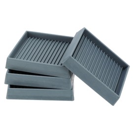 PATIKIL 3 Inch Rubber Furniture Pads, 4 Pack Non-Slip Furniture Coasters Square Anti Skid Caster Cups Furniture Feet Cup Floor Protectors for Bed Couch Stoppers, Gray