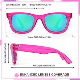 Fancypink Retro Mirrored Polarized Sunglasses for Women|Lightweight Trendy Sunglasses w UV400 Protection