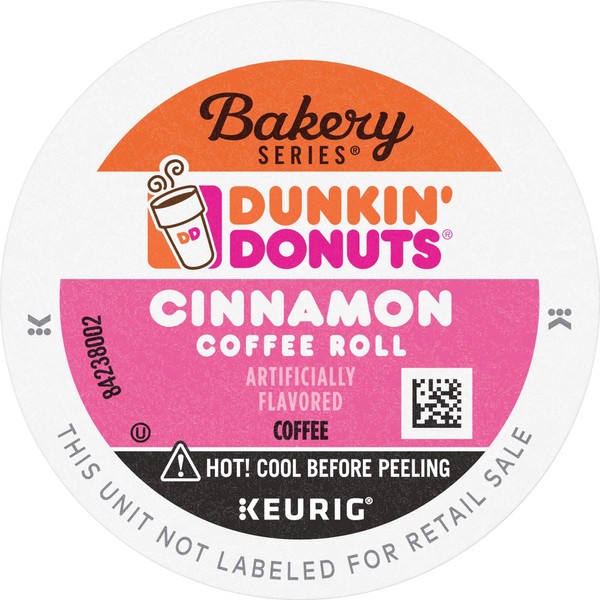 Dunkin' Bakery Series Cinnamon Coffee Roll Flavored Coffee, 60 K Cups for Keurig Coffee Makers