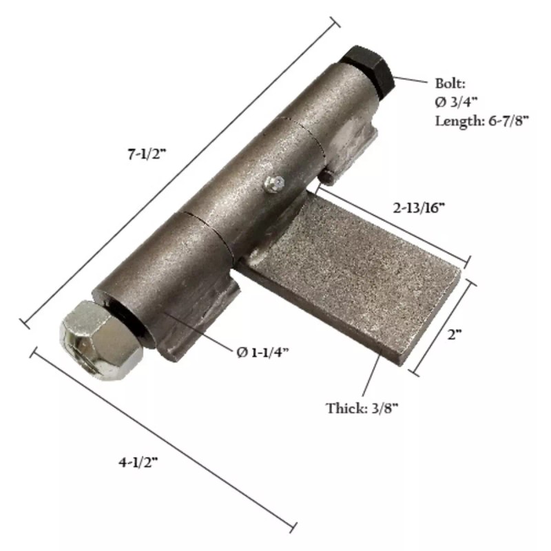 Hardware Store 7 3/8" Heavy Duty Dump Trailer Hinge w/