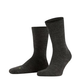 FALKE Unisex Walkie Light Socks, Crew Length, Thick Sole, Hiking Sock, Breathable, Moisture-Wicking, Merino Wool, Grey (Smog 3150), 9-10, 1 Pair
