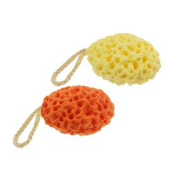 Kit de 2 Esponjas de Baño Naturales para en Forma de Panal de Abeja Estropajos Super Suaves y Sin Látex Exfoliante Corporal Fáciles de Limpiar y Secar