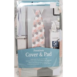Whitmor Padded Ironing Board Cover &Pad (for 54" boards) MULTICOLOR HONEYCOMBS, Whitmor