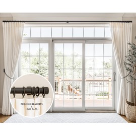 BlastHome® Luxury 6 ft Custom Curtain Rod – 1 1/4" Large Diameter – Premium Brackets & Endcaps – Nonadjustable Rods Connect for a Seamless Look – Brushed Dark Brown Finish