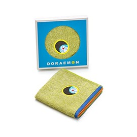 Towel Museum 21-2630100 Mirai Doraemon Street Hoop, Towel Handkerchief, Green, Approx. 9.8 x 9.8 inches (25 x 25 cm)