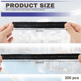 200 Pcs Black Disposable Hair Nets for Service Workers,Non-Woven Caps,Elastic Kitchen Hairnet Head Covers for Nurse Hospital (200Pcs)