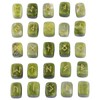 KYEYGWO Green Jade Witches Runes Set, Rune Stones with Engraved