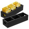 sourcing map Tea Bag Organizer, 3 Compartments Pine Wood Tea