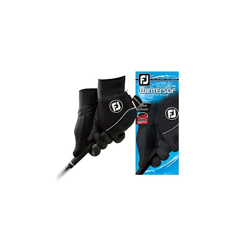 FootJoy WinterSof Damen Golfhandschuhe, Schwarz, Größe M/L, 1 Paar