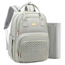 Diaper Bag Backpack - Large Multi functional, Boys, Girls & Baby Travel Essentials Tote with Changing Pad, Insulated Pockets, Stroller Straps, Waterproof - Baby Backpack for Mom & Maternity (Gray)
