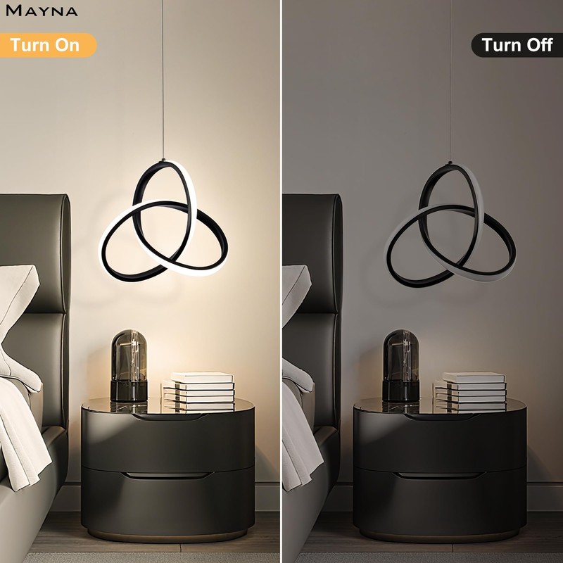 MAYNA Modern Spiral Led Pendant Light, 4000K Natural White Pendant