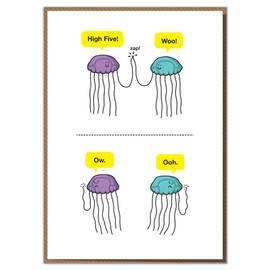 Mungo And Shoddy"Jellyfish High Five!." Funny Greeting Card