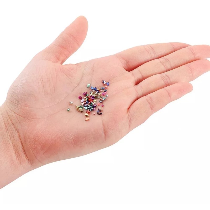 Crushed Glass 6 Colores Piedras Cristal Triturado Strass Maquillaje Resina