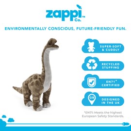 Zappi Co Kids Stuffed Soft Cuddly Plush Toy Part of the Safari Animals Collection Perfect for Kids (40cm Depth) (Brachiosaurus Dinosaur)