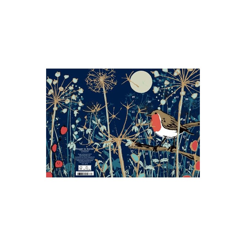 Roger La Borde - Robins - Advent Calendar Card -