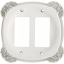 Liberty Liberrty Arboresque Antique White Double GFCI Decora Cover Plate