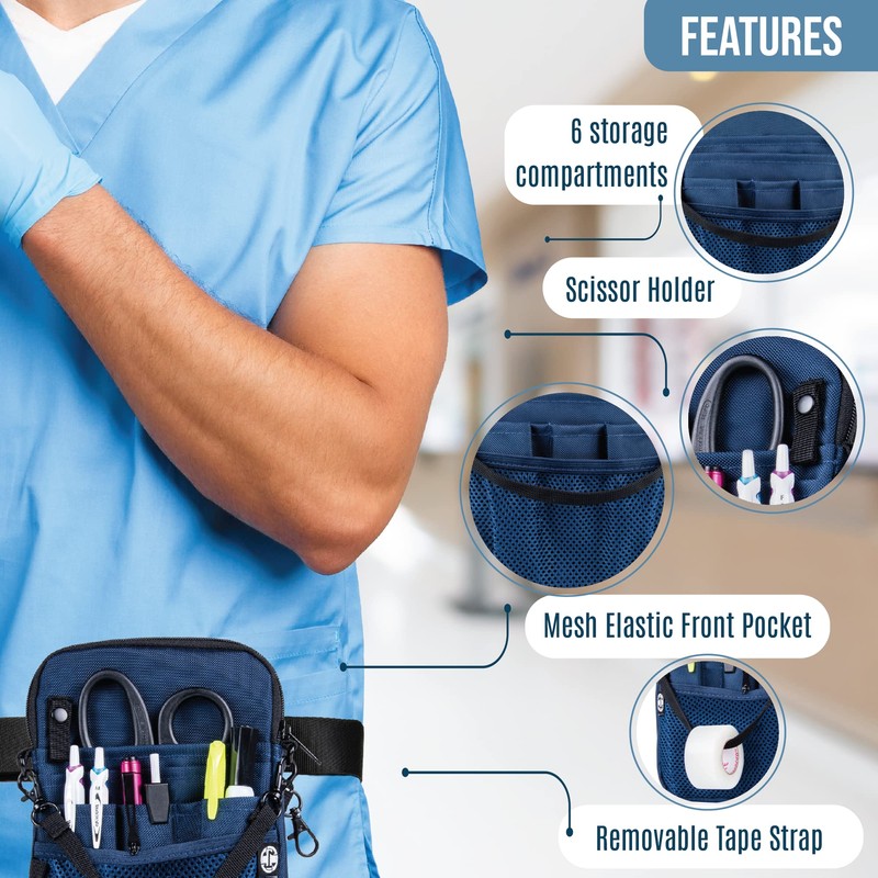 First Lifesaver 4-in-1 Convertible Nurse Fanny Pack with Multi-Compartment and