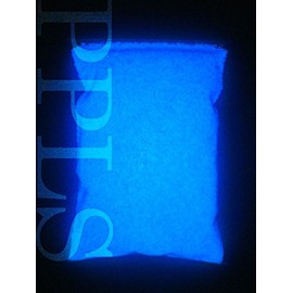 PPLS Glow in the Dark Color Sand Granule Type "0.04 - 0.08 inch (1.0 - 2.0 mm) Grain" (2) Appearance: White, Luminescent, Blue; 3.5 oz (100 g)