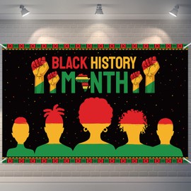 Black History Month Decorations Backdrop Banner Classroom Bulletin Board Decorations Wall Juneteenth Hanging Poster African American Black History Month Supplies for Home Party Classroom School