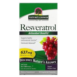 Nature's Answer Resveratrol 637mg 60 Veg Capsules (Purchased directly from the US) / 미국직구 Natures Answer 네이쳐스앤서 레스베라트롤 637mg 60베지캡슐
