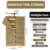 Chisel Roll,6 Pockets Roll Up Tool Pouch,Waxed Canvas Small khaki