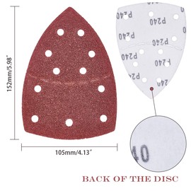 LESNIC 240 Grit Mouse Sanding Pads 60 Pcs, 11 Hole 152 * 105mm Mouse Sanding Sheets Hook & Loop Assorted, Bosch Sanding Pads