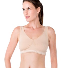 Elita Women's Signature Seamless Soft Bra, Beige, 34