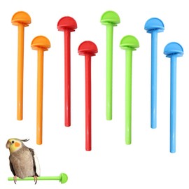 8 Pcs Parrot Perches, Plastics Birdcage Perch, Universal Bird Perches Holders, Plastic Holder Stick for Finch, Canary, Budgie, Parakeets, Cockatiels Cage Corner Paw Rest.