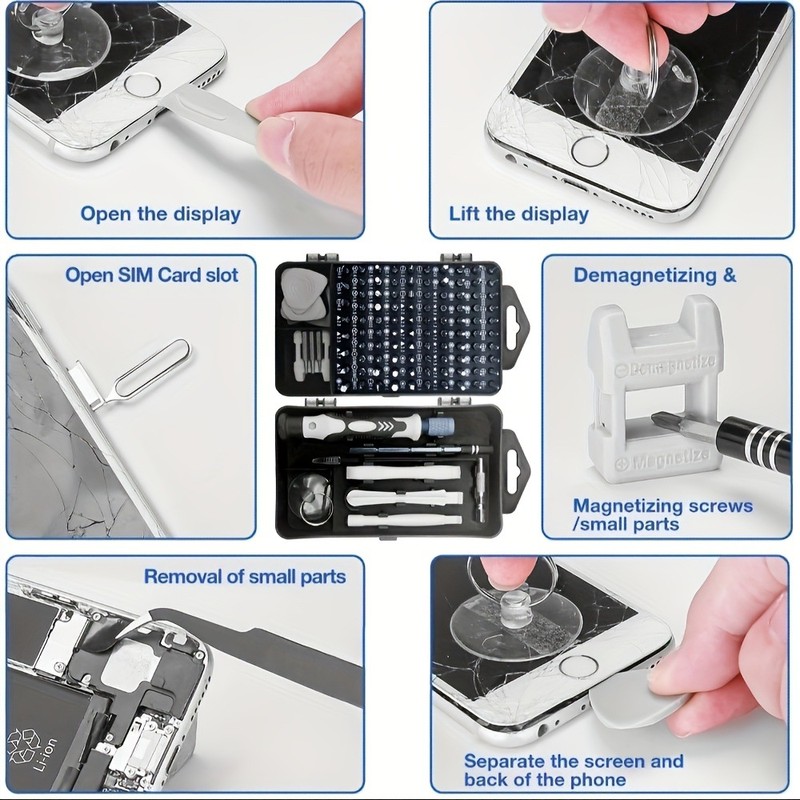 115-Piece Precision Screwdriver Set for Electronics Repair – Carbon Steel