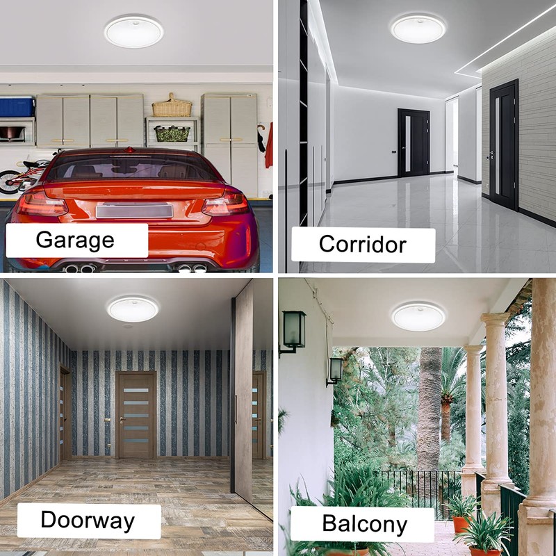 EXTRASTAR Modern Flush Mount Ceiling Light with Motion Sensor, IP65