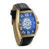 JewelryWe Men's Analogue Automatic Watch Automatic Mechanical Leather Strap Skull