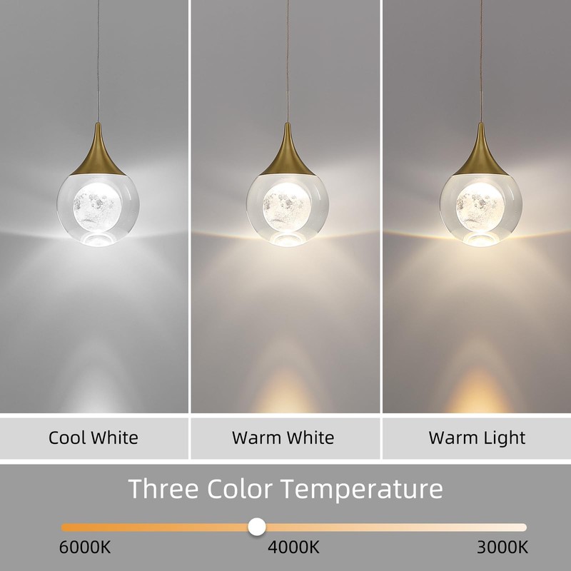 JoollySun Modern Crystal Pendant Light: Mini Gold Hanging Light Fixture