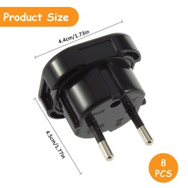 8 Pieces UK Adapter to EU, Adapter UK to DE, Adapter England Germany Plug, UK to EU Adapter, Travel Adapter UK to EU, 3-Pin UK Travel Adapter to 2-Pin EU Socket