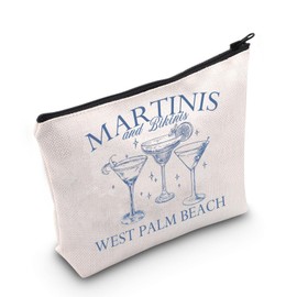 G2TUP Bikinis And Martinis Makeup Bag Beach Bachelorette Gifts Bachelorette Social Club Bach Gifts Bridal Party Bag (Martinis)