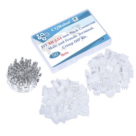 CQRobot JST XH 2.54 mm Pitch 3-Pin JST Wiring Connecting IC Male Plugs, Female Sockets Housing and T-Shaped Crimp Terminal Connector Kit. 50 Sets/250 Pieces JST XH Connector Adapter Cable Assembly.