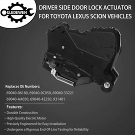 Door Lock Actuator Motor Front Left Driver Side | for Toyota 4Runner Camry Tundra Sequoia, Lexus ES350 GS350 LS460 RX450h, Scion tC xB xD | Replaces# 69040-0C050, 69040-06180, 931-401