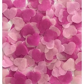 10000 Piezas Confeti en forma de Corazón, BetterJonny 2,5 cm Confeti de Papel de Seda Confeti de Mesa para Bodas Fiestas San Valentín, Celebraciones, Rosado, 100 g