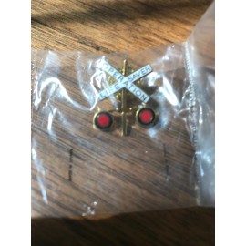 Vtg Railroad Crossing Pin Operation Life Saver Lapel Tie Tack Train Sign Pin
