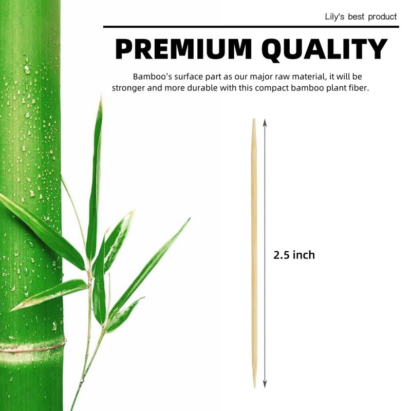 600 Count Bamboo Toothpicks for Teeth Cleaning, Appetizer, Olive, Barbecue,