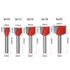 WSOOX 6mm Shank Bottom Cleaning Router Bit Set, 5-piece Slotting