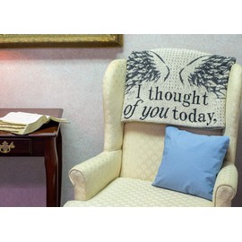 Dicksons I Thought of You Today Angel Wing White 48 x 68 Cotton Decorative Throw Blanket