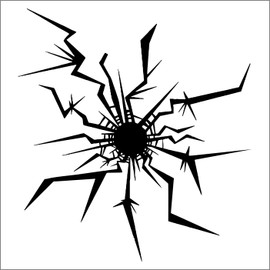 AMA shop Prespaced PVC Bullet Hole Sticker for Wall Decal Car Motorcycle Helmet Camper