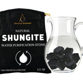 Raw Shungite Stones Crystal Rock, Real Shungite Stones for Water Purification - 30-70mm Piedra Shungite Original (1/2 lb)