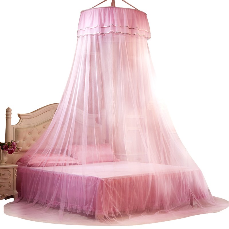 Breathable Round Canopy Lace Princess Style Mosquito Net Bed Curtain