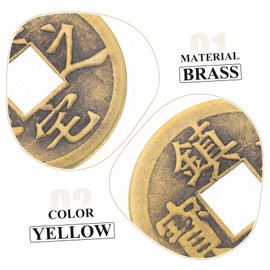 Totority Vintage Coins 18 Pcs Vintage Copper Coins Chinese Chinese Feng Shui Ornaments Valuable Coin Five Emperor Coins Feng Shui Coins Car Trim Brass Book of Changes Chinese Style