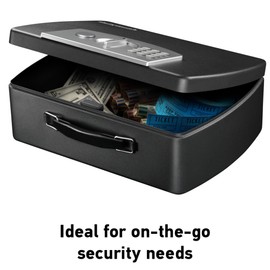 SentrySafe Portable Steel Combination Lock Security Safe, 4-7/16"H x 13"W x 10"D, Black